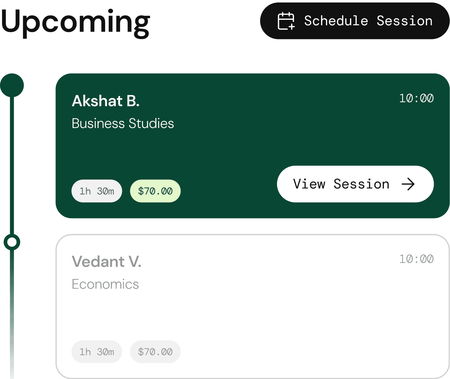 Student progress dashboard